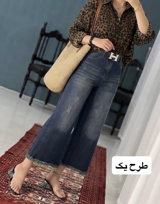 شلوار جین شافل واید زنانه سایز 40 | قیمت ویژه خوشه مد| کد 40128