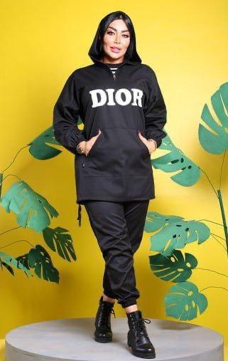 هودی زنانه پاییزه کلاهدار طرح DIOR | کد 50007